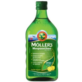 MOLLERS Cod Liver Oil, Μουρουνέλαιο Υγρό, Γεύση Λεμόνι - 250ml