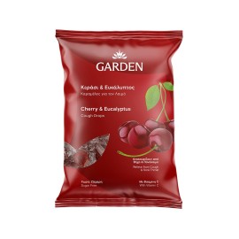 GARDEN Cherry & Eucalyptus Cough Drops, Καραμέλες για το Λαιμό, Κεράσι & Ευκάλυπτος - 60gr