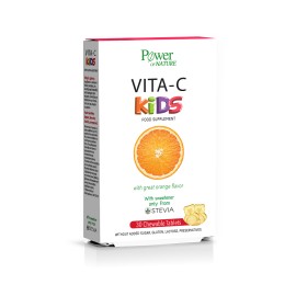 POWER OF NATURE Vita- C Kids, Μασώμενα Δισκία Βιταμίνης C για Παιδιά με Γεύση Πορτοκάλι - 30tabs