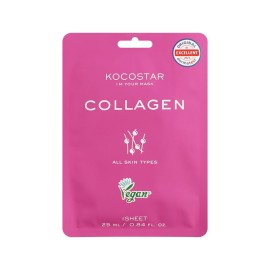 KOCOSTAR Collagen Sheet Face Mask, Μάσκα Προσώπου με 5 Διαφορετικά Serum Φυτικού Κολλαγόνου - 1τεμ