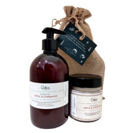 GEA LAB Apple & Cinnamon X-Mas Set/ Ενυδατικό Αφρόλουτρο -250ml & Body Scrub -250ml με Άρωμα Μήλο & Κανέλα -1σετ