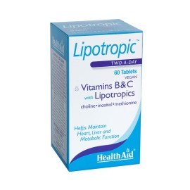 HEALTH AID Lipotropic, Βιταμίνες Β & C, Χολίνη, Ινοσιτόλη, Μεθειονίνη - 60tabs