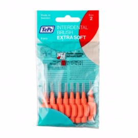 TEPE Interdental Brush Extra Soft, Μαλακά Μεσοδόντια Βουρτσάκια Κόκκινα, Μέγεθος ISO: 2 (0.5 mm) - 8τεμ