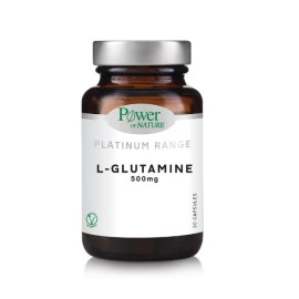 POWER OF NATURE L- Glutamine 500mg, Γλουταμίνη Υψηλής Καθαρότητας & Απόδοσης - 30caps