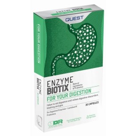 QUEST Enzymebiotix, Συμπλήρωμα Διατροφής με 6 Πεπτικά Ένζυμα & Προβιοτικά - 30caps