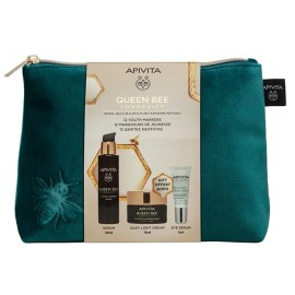 APIVITA Promo Queen Bee, Ορός Απόλυτης Αντιγήρανσης & Ανόρθωσης -30ml & ΔΩΡΟ Κρέμα Απόλυτης Αντιγήρανσης & Αναγέννησης Ελαφριάς Υφής -15ml & Ορός Ματιών -5ml, 1σετ