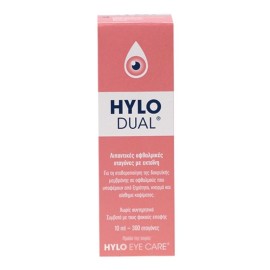 HYLO Dual, Λιπαντικές Οφθαλμικές Σταγόνες με Εκτοϊνη & Υαλουρονικό Νάτριο 0,5mg/ml - 10ml