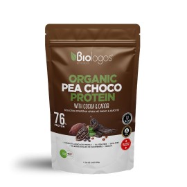 BIOLOGOS Organic Pea Choco Protein Cοcoa & Carob, Βιολογική Πρωτεΐνη Αρακά με Κακάο & Χαρούπι -500gr