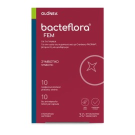 OLONEA BacteFlora Fem, Συνδυασμός Προβιοτικών, Πρεβιοτικού & Εκχυλίσματος Cranberry - 30caps