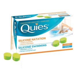 QUIES Earplugs Silicone Swimming, Ωτοασπίδες Σιλικόνης Κατάλληλες για Κολυμβητές -3 ζεύγη