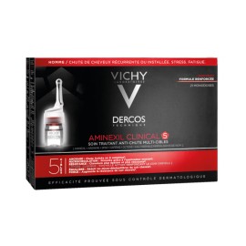 VICHY Dercos Aminexil Clinical 5 Men, Αμπούλες κατά της Τριχόπτωσης για Άνδρες - 21amps x 6ml
