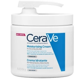 CERAVE Moisturising Cream, Ενυδατική Κρέμα Προσώπου & Σώματος με Αντλία - 454gr