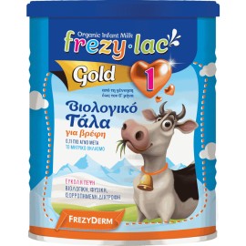 FREZYLAC Gold 1, Βιολογικό Αγελαδινό Γάλα για Βρέφη από την Γέννηση έως τον 6o Μήνα - 400gr