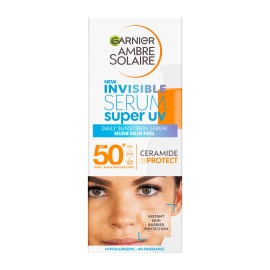 GARNIER Ambre Solaire Invisible Serum Super UV SPF50+, Αόρατος Ορός Προσώπου με Αντηλιακή Προστασία - 30ml