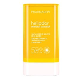PHARMASEPT Heliodor Mineral Stick SPF 50, Αντηλιακό Stick για Πρόσωπο + Σώμα + Χέρια + Ευαίσθητα Σημεία -25g