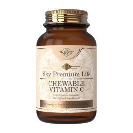 SKY PREMIUM LIFE Chewable Vitamin C 500mg, Συμπλήρωμα διατροφής με Βιταμίνη C σε Μασώμενα δισκία -60chew.tabs