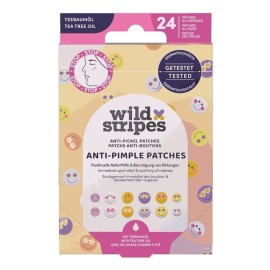 WILD STRIPES Smile Stop Anti-Pimple Patches, Επιθέματα για Κάλυψη & Προστασία του Δέρματος από Ορατά Σπυράκια με Έλαιο Τεϊόδεντρου -24τεμ