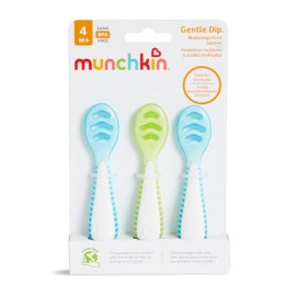 MUNCHKIN Gentle Dip Self-Feeding Spoons, Σετ Κουτάλια 4m+ -3τεμ