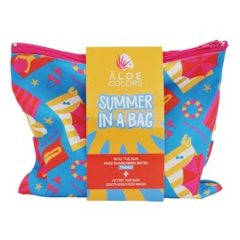 ALOE COLORS Summer In A Bag, Into The Sun Face Sunscreen SPF30 Tinted, Αντηλιακή Κρέμα Προσώπου με Χρώμα - 50ml & After the Sun Soothing  Face Mask - 50ml