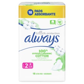 ALWAYS Cotton Protection No2 Long, Σερβιέτες - 18τεμ