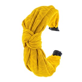 NOVITA Γυναικεία Στέκα Μαλλιών με Κόμπο, Κίτρινη