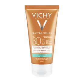 VICHY Capital Soleil Dry Touch Sunscreen Cream SPF30, Αντηλιακή Κρέμα Προσώπου για Ματ Αποτέλεσμα - 50ml
