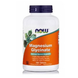 NOW Magnesium Glycinate Nervous System Support, Συμπλήρωμα Διατροφής Νευρικού Συστήματος - 180 tabs