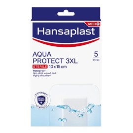 HANSAPLAST Aqua Protect Sterile 3XL 10x15cm, Αδιάβροχα Αυτοκόλλητα Επιθέματα για Μεγαλύτερες Πληγές- 5τεμ