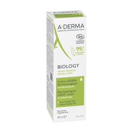 A-DERMA Biology Light Hydrating Cream, Ενυδατική Κρέμα Ελαφριάς Υφής - 40ml