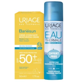 URIAGE Bariesun Moisturizing Cream SPF50+, Αντηλιακή Ενυδατική Κρέμα Προσώπου - 50ml & ΔΩΡΟ Eau Thermal - 50ml