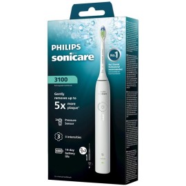 PHILIPS Sonicare 3100 HX4032/21 Electric Toothbrush, Επαναφορτιζόμενη Ηλεκτρική Οδοντόβουρτσα,1 Λαβή & 2 Ανταλλακτικές Κεφαλές, Λευκή -1τεμ