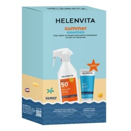 HELENVITA Promo Family Sun Care Face & Body Milky Spray, Αντηλιακό Γαλάκτωμα Spf50+ Προσώπου & Σώματος -300ml & ΔΩΡΟ Sun Burning Cream, Αντιφλογιστική Κρέμα -100ml, 1σετ