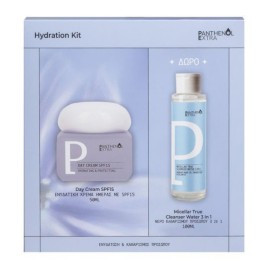 PANTHENOL EXTRA Promo Hydration Kit, Panthenol Extra Day Cream SPF15, Ενυδατική Κρέμα Ημέρας -50ml & Panthenol Extra Micellar True Cleanser Water 3 in 1, Νερό Καθαρισμού Προσώπου -100ml, 1σετ