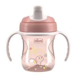 CHICCO Training Cup 6m+, Εκπαιδευτικό Κύπελλο με Λαβές Ροζ -200ml