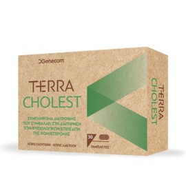 GENECOM Terra Cholest,  Συμπλήρωμα Διατροφής για τη Διατήρηση των Επιπέδων της Χοληστερόλης - 30tabs