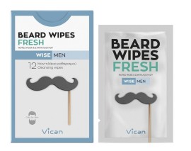 VICAN Wise Men Beard Wipes - 12τεμ