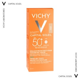 VICHY Capital Soleil Dry Touch BB Teinte SPF50+, Αντηλιακή Κρέμα για Ματ Αποτέλεσμα με Χρώμα - 50ml