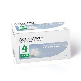 ROCHE Accu - Fine 0.23mm (32G) x 4mm, Αποστειρωμένες Βελόνες για Πένα Ινσουλίνης - 100τεμ