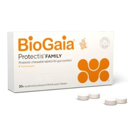 BIOGAIA ProTectis, Προβιοτικά Μασώμενα Δισκία με ευχάριστη γεύση Λεμόνι -30Chew.Tabs
