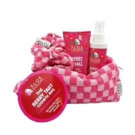 ALOE COLORS The BerryTart Cosmetic Bag με Άρωμα Μύρτιλο και Φράουλα / Hair & Body Mist -150ml & Body Butter -100ml & ΔΩΡΟ Νεσεσέρ + Scrunchy, 1σετ