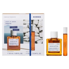 KORRES Promo Avgoustos Eau De Toilette, Γυναικείο Άρωμα με Νότες Μανταρινιού, Λεβάντας & Περγαμόντου  -50ml & 10ml, 2τεμ