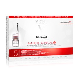 VICHY Dercos Aminexil Clinical 5 Women, Αμπούλες κατά της Τριχόπτωσης για Γυναίκες - 21amps x 6ml