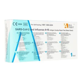 ALL TEST COVID 19 & Flu A/B Antigen Rapid Test , Διαγνωστικό Τέστ Ρινοφαρυγγικού Επιχρίσματος για Κορονοϊό & Γρίπη Α/Β - 1τεμ