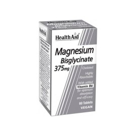 HEALTH AID Magnesium Bisglycinate 375mg, Μαγνήσιο Δισγλυγινικό & Βιταμίνη Β6 - 60tabs