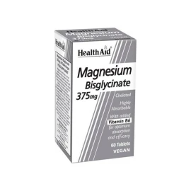HEALTH AID Magnesium Bisglycinate 375mg, Μαγνήσιο Δισγλυκινικό & Βιταμίνη Β6 - 60tabs