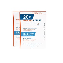 DUCRAY Anacaps Expert, Συμπλήρωμα Διατροφής για τη Χρόνια Τριχόπτωση - 2τεμ x 30caps - 20%