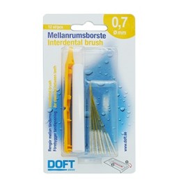 DOFT Interdental Brush, Μεσοδόντια Βουρτσάκια 0.7mm - 12τμχ