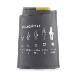 MICROLIFE Soft Wide Range Cuff, Περιχειρίδα Πιεσόμετρου Μαλακή Size L-XL, Μαύρη - 1τεμ