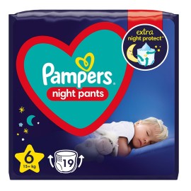 PAMPERS Night Pants No 6, 15+kg - 19τεμ