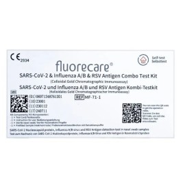 FLUORECARE SARS-COV-2 & Influenza A/B & RSV Antigen Combo Test Kit, Αυτοδιαγνωστικό Τεστ Ταχείας Ανίχνευσης Αντιγόνων Covid-19, Γρίπης & RSV με Ρινικό Δείγμα -1τμχ